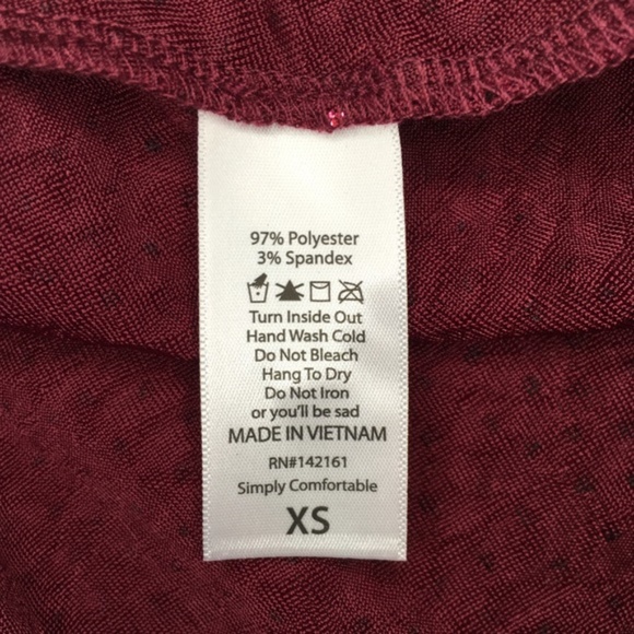 LuLaRoe Elegant Carly, red with sequins, size XS - Picture 6 of 7